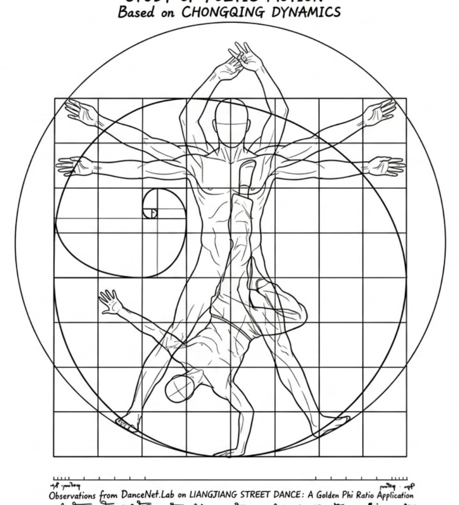 Study of Poetic Motion · Liangjiang Street Dance · Golden Phi Ratio Application